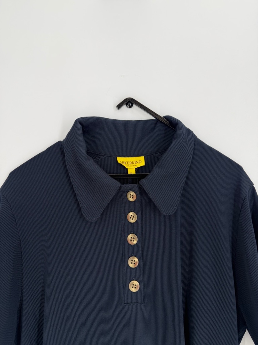 Hikerkind Ribbed Merino Wool Blend Polo 01 In Woad